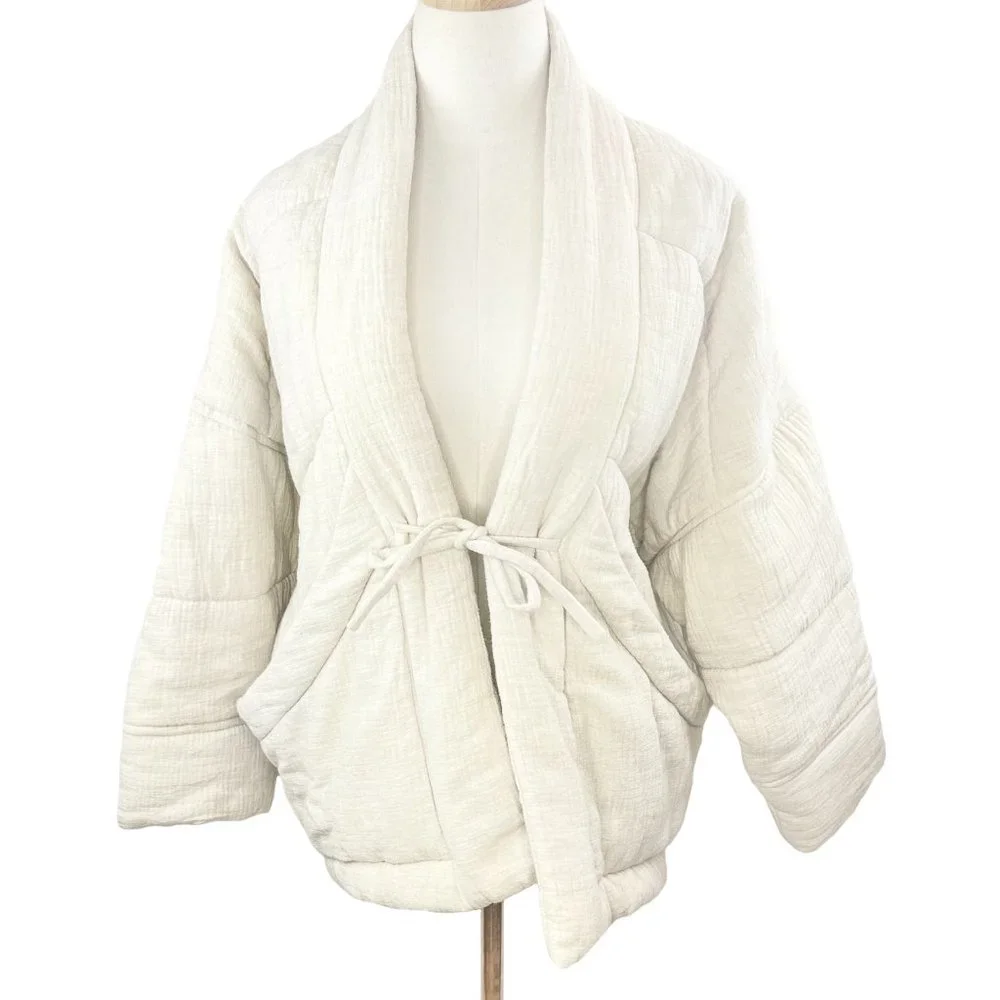 SOLD: 7115 by Szeki Sumo Gauze Puffer in Oatmeal sz S - Picture 2 of 7